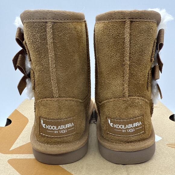 Koolaburra by Ugg Victoria Short Boot Chestnut Tan Sz 6 TODDLER Girls Shoes Bows - Picture 4 of 8